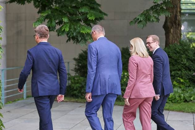 Berlin, Deutschland, 24.07.2026: Bundeskanzleramt: Vorstellung Kabinettsumbildung: L-R: Carsten Linnemann, Bundeskanzler Friedrich Merz, Nina Warken, Philipp Amthor, alle CDU *** Berlin, Germany, July 24, 2026, Federal Chancellery: Presentation of the Cabinet reshuffle. From left to right: Carsten Linnemann, Federal Chancellor Friedrich Merz, Nina Warken, Philipp Amthor—all CDU Copyright: xdtsxNachrichtenagenturx dts_128379