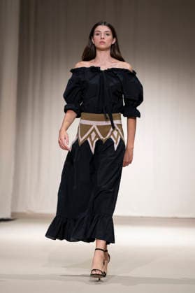MALAGA MODA - MOMAD Fashion Week de Madrid, Spain - 24 Jul 2026 A model walks the runway wearing a design by MALAGA MODA during Momad Fashion Week de Madrid in IFEMA. Madrid Spain Copyright: xAtilanoxGarciax xSOPAxImagesx photo03023