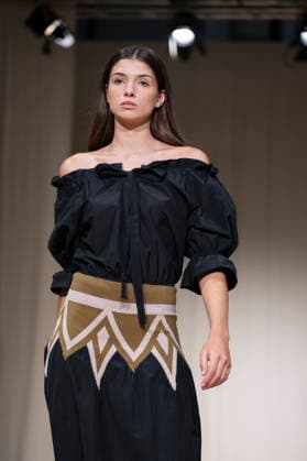 MALAGA MODA - MOMAD Fashion Week de Madrid, Spain - 24 Jul 2026 A model walks the runway wearing a design by MALAGA MODA during Momad Fashion Week de Madrid in IFEMA. Madrid Spain Copyright: xAtilanoxGarciax xSOPAxImagesx photo03024