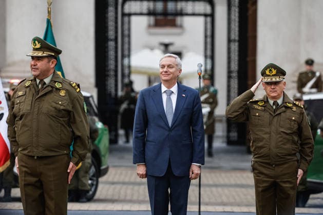 Santiago, July 24, 2026 President of the Republic José Antonio Kast participates in the signing ceremony for the reinforcement of the Carabineros at the Plaza de la Constitución Diego Martin Aton Chile, Aton 1174941 jpeg  Copyright: DIEGOxMARTIN ATONxCHILE