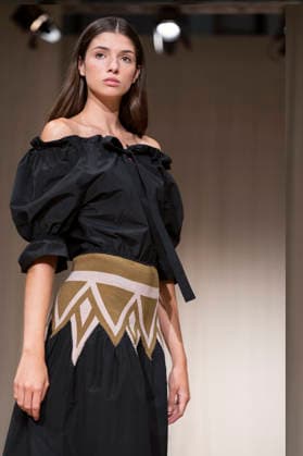 July 24, 2026, Madrid, Spain: A model walks the runway wearing a design by MALAGA MODA during Momad Fashion Week de Madrid in IFEMA. Madrid Spain - ZUMAs197 20260724_aaa_s197_026 Copyright: xAtilanoxGarciax
