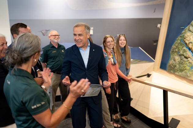 July 24, 2026, Gros Morne National Park, Nl, CANADA: Prime Minister Mark Carney is given a tour by Parks Canada staff at the visitor centre during a visit to Gros Morne National Park, N.L., Friday, July 24, 2026. Gros Morne National Park CANADA  - ZUMAc35_ 20260724_zaf_c35_017 Copyright: xJessicaxStapletonx
