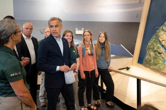 July 24, 2026, Gros Morne National Park, Nl, CANADA: Prime Minister Mark Carney is given a tour by Parks Canada staff at the visitor centre during a visit to Gros Morne National Park, N.L., Friday, July 24, 2026. Gros Morne National Park CANADA  - ZUMAc35_ 20260724_zaf_c35_018 Copyright: xJessicaxStapletonx