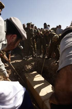 Thousands Attend Funeral of Benayahu Melet, Killed Defending Hikers Near Havat Gilad HAVAT GILAD, WEST BANK JULY 24, 2026: Thousands gathered to pay their final respects and lay to rest Benayahu Melet, a member of the Havat Gilad civilian alert squad and the community s agriculture director. Melet, 32, was killed earlier that day after rushing to assist a group of Israeli hikers who had been attacked near the community. During the incident, a Palestinian assailant seized his weapon and shot him dead. He is survived by his wife, Esther, and their two daughters, Tair Eretz and Adama Ivriya. Following his death, Melet was recognized as a fallen IDF soldier and given a military burial. A second Israeli, IDF Major Yuval Ezra, 27, was also ki Copyright: x xHilelxbenxorx xJNAxPressx