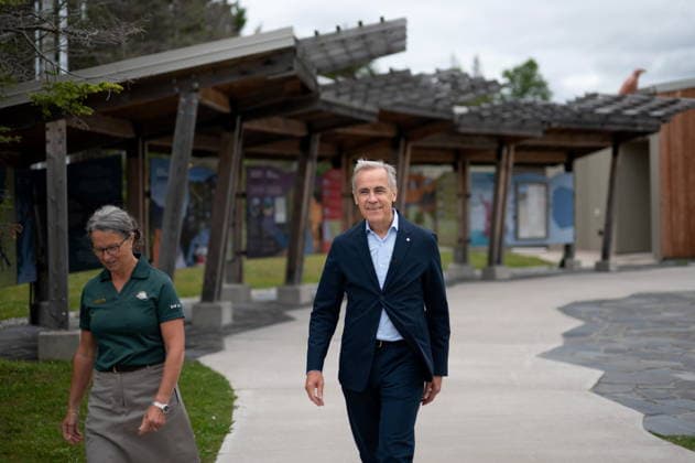 July 24, 2026, Gros Morne National Park, Nl, CANADA: Prime Minister Mark Carney takes a walk around the visitor centre grounds during a visit to Gros Morne National Park, N.L., Friday, July 24, 2026. Gros Morne National Park CANADA  - ZUMAc35_ 20260724_zaf_c35_021 Copyright: xJessicaxStapletonx