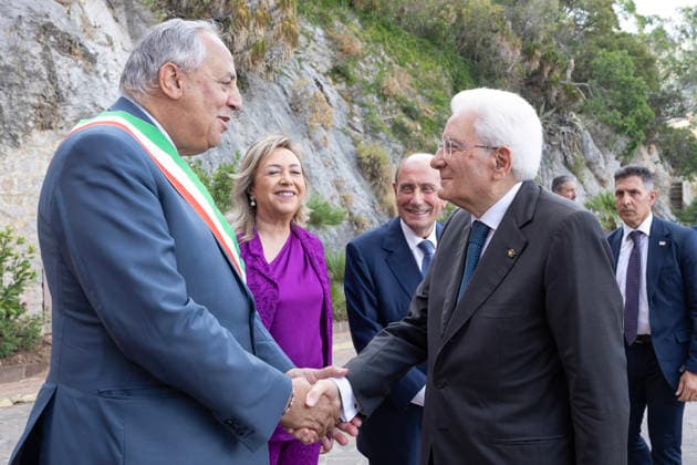July 24, 2026, Palermo, Rome, Italy: President of the Republic Sergio Mattarella at the Utveggio Castle in Palermo, welcomed by Roberto Lagalla, Mayor of Palermo, Palermo, 24 07 2026 Palermo Italy  - ZUMAa289 20260724_zia_a289_020 Copyright: xAmmendolaxUffxStampax xAgfx