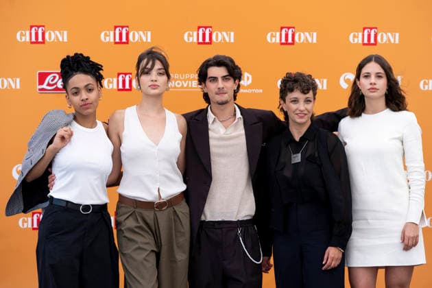 July 24, 2026, Giffoni Valle Piana, Salerno, Italy: Cast of Piercing (L-R) Alicia Ann Edogamhe, Lisa Pires Lima, Samuele Carrino, Margherita Ferri and Beatrice Savignani attends the photocall at 56th Giffoni Film Festival 2026 in Giffoni Valle Piana, Salerno, Italy on July 24, 2026. Giffoni Valle Piana Italy  - ZUMAl175 20260724_zip_l175_118 Copyright: xFrancescoxLucianox