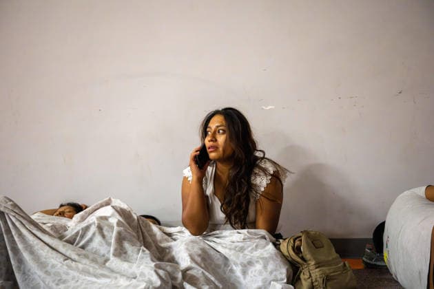 July 24, 2026, Madrid, Madrid, Spain: Nearly 1,000 people evacuated due to a wave of wildfires in the southwest of the Madrid region spend the night sheltered at the Villamanta municipal sports center, hastily converted into an emergency reception facility. Madrid Spain - ZUMAd308 20260724_zsp_d308_018 Copyright: xJuanxCarlosxLucasx
