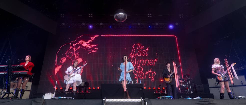 The Last Dinner Party in concert at Latitude Festival at Henham Park in Southwold, UK on 24 July 2026 Aurora Nishevci, Emily Roberts, Abigail Morris, Lizzie Mayland, Georgia Davies performing with The Last Dinner Party in concert at Latitude Festival at Henham Park in Southwold, UK on 24 July 2026, Credit:Stephen Keable Avalon UK, Suffolk, Southwold, Henham Park  Copyright: xStephenxKeablex xAvalonx 1118347824