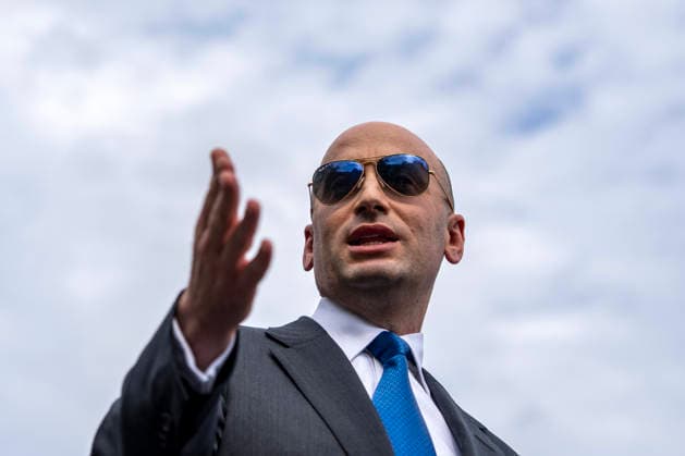 White House Deputy Chief of Staff for Policy Stephen Miller speaks to the press outside of the West Wing of the White House in Washington, DC on Friday, July 24, 2026.  WAP20260724340 BONNIExCASH