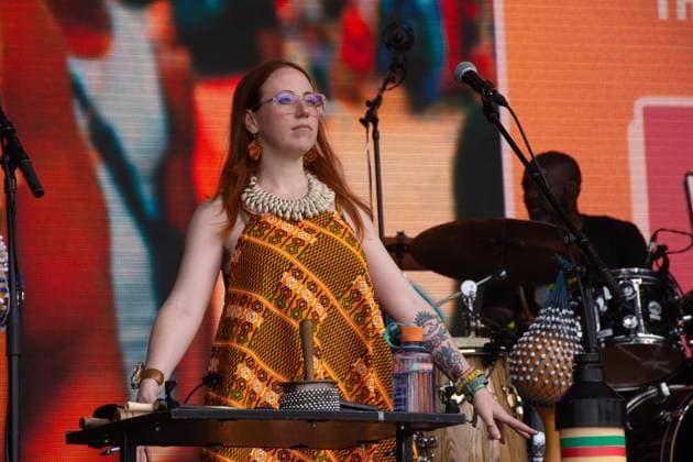 July 24, 2026, Corsham, Wiltshire, England: Wesli, from Haiti are now based in Montreal and play Afropop worldwide. Here opening the mainstage on Friday at WOMAD festival in Wiltshire. Corsham England  - ZUMAr169 20260724_zip_r169_001 Copyright: xRodxHarbinsonx