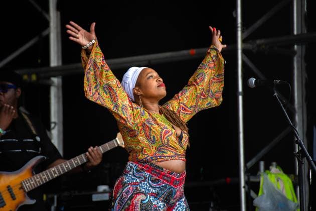 July 24, 2026, Corsham, Wiltshire, England: Wesli, from Haiti are now based in Montreal and play Afropop worldwide. Here opening the mainstage on Friday at WOMAD festival in Wiltshire. Corsham England  - ZUMAr169 20260724_zip_r169_004 Copyright: xRodxHarbinsonx