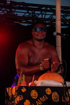 July 25, 2026, Corsham, Wiltshire, England: Lamisi, from West Africa, play songs from their album, Ã¢â‚¬ËœLet us ClapÃ¢â‚¬â ¢ at WOMAD Festival in Wiltshire. Corsham England - ZUMAr169 20260725_zip_r169_031 Copyright: xRodxHarbinsonx