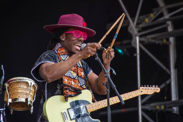 July 24, 2026, Corsham, Wiltshire, England: Wesli, from Haiti are now based in Montreal and play Afropop worldwide. Here opening the mainstage on Friday at WOMAD festival in Wiltshire. Corsham England - ZUMAr169 20260724_zip_r169_003 Copyright: xRodxHarbinsonx