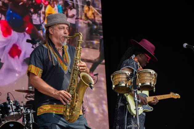 July 24, 2026, Corsham, Wiltshire, England: Wesli, from Haiti are now based in Montreal and play Afropop worldwide. Here opening the mainstage on Friday at WOMAD festival in Wiltshire. Corsham England - ZUMAr169 20260724_zip_r169_005 Copyright: xRodxHarbinsonx