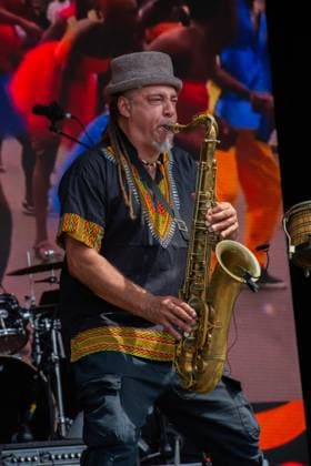July 24, 2026, Corsham, Wiltshire, England: Wesli, from Haiti are now based in Montreal and play Afropop worldwide. Here opening the mainstage on Friday at WOMAD festival in Wiltshire. Corsham England - ZUMAr169 20260724_zip_r169_006 Copyright: xRodxHarbinsonx