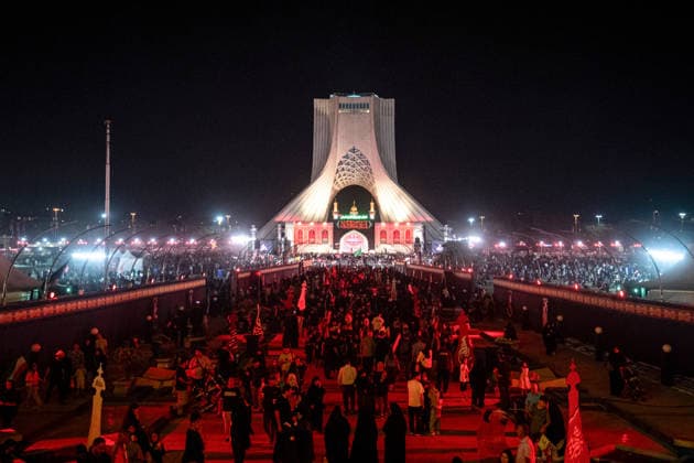 Protestors gather for a pro-government demonstration in Tehran, Iran, on Friday, July 24, 2026. U.S. and Iran traded attacks for the 13th night in a row with few signs of either side returning to negotiations.  IRN2026072498 BehnamxTofighi