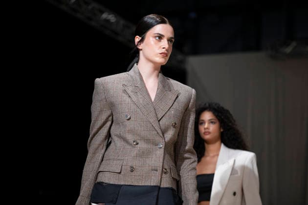 ROMANIAN DESIGNERS - MOMAD Fashion Week de Madrid ,Spain - 24 Jul 2026 A model walks the runway wearing a design by Romanian designers during Momad Fashion Week de Madrid in IFEMA Madrid Spain Copyright: xAtilanoxGarciax xSOPAxImagesx photo03122