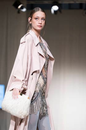 ROMANIAN DESIGNERS - MOMAD Fashion Week de Madrid ,Spain - 24 Jul 2026 A model walks the runway wearing a design by Romanian designers during Momad Fashion Week de Madrid in IFEMA Madrid Spain Copyright: xAtilanoxGarciax xSOPAxImagesx photo03124
