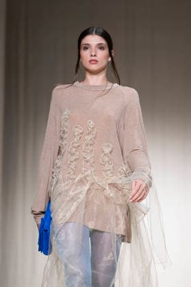 July 24, 2026, Madrid, Spain: A model walks the runway wearing a design by Romanian designers during Momad Fashion Week de Madrid in IFEMA Madrid Spain  - ZUMAs197 20260724_aaa_s197_181 Copyright: xAtilanoxGarciax