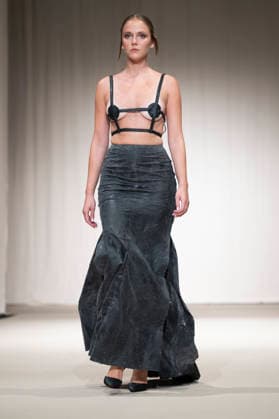 July 24, 2026, Madrid, Spain: A model walks the runway wearing a design by Romanian designers during Momad Fashion Week de Madrid in IFEMA Madrid Spain  - ZUMAs197 20260724_aaa_s197_188 Copyright: xAtilanoxGarciax