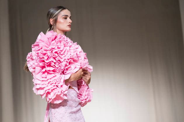 July 24, 2026, Madrid, Spain: A model walks the runway wearing a design by Romanian designers during Momad Fashion Week de Madrid in IFEMA Madrid Spain  - ZUMAs197 20260724_aaa_s197_196 Copyright: xAtilanoxGarciax