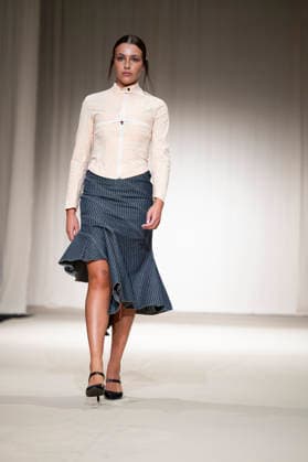 July 24, 2026, Madrid, Spain: A model walks the runway wearing a design by Romanian designers during Momad Fashion Week de Madrid in IFEMA Madrid Spain  - ZUMAs197 20260724_aaa_s197_200 Copyright: xAtilanoxGarciax