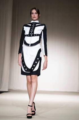 July 24, 2026, Madrid, Spain: A model walks the runway wearing a design by Romanian designers during Momad Fashion Week de Madrid in IFEMA Madrid Spain  - ZUMAs197 20260724_aaa_s197_201 Copyright: xAtilanoxGarciax