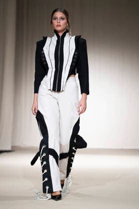 July 24, 2026, Madrid, Spain: A model walks the runway wearing a design by Romanian designers during Momad Fashion Week de Madrid in IFEMA Madrid Spain  - ZUMAs197 20260724_aaa_s197_223 Copyright: xAtilanoxGarciax