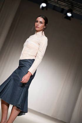 July 24, 2026, Madrid, Spain: A model walks the runway wearing a design by Romanian designers during Momad Fashion Week de Madrid in IFEMA Madrid Spain - ZUMAs197 20260724_aaa_s197_206 Copyright: xAtilanoxGarciax