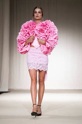 July 24, 2026, Madrid, Spain: A model walks the runway wearing a design by Romanian designers during Momad Fashion Week de Madrid in IFEMA Madrid Spain - ZUMAs197 20260724_aaa_s197_209 Copyright: xAtilanoxGarciax