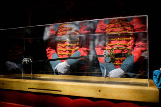 July 24, 2026, Bogota, Bogota D.C, Colombia: Members of the presidential guard stand by Simon Bolivar s sword during the return to the Quinta de Bolivar Museum in Bogota, Colombia on July 24, 2026. Bogota Colombia  - ZUMAvp1_ 20260724_zia_vp1_009 Copyright: xSebastianxBarrosx