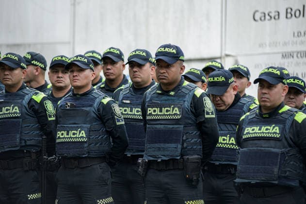 July 24, 2026, Bogota, Bogota D.C, Colombia: Colombia s police force take part during the return of Simon Bolivar s ceremonial sword to the Quinta de Bolivar Museum in Bogota, Colombia on July 24, 2026. Bogota Colombia  - ZUMAvp1_ 20260724_zia_vp1_023 Copyright: xSebastianxBarrosx