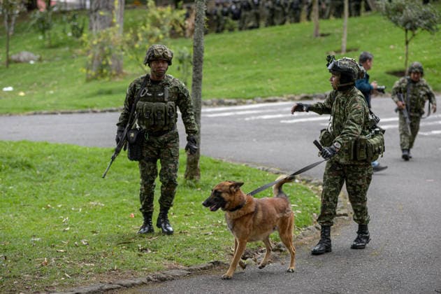 July 24, 2026, Bogota, Bogota D.C, Colombia: Colombian military take part during the return of Simon Bolivar s ceremonial sword to the Quinta de Bolivar Museum in Bogota, Colombia on July 24, 2026. Bogota Colombia - ZUMAvp1_ 20260724_zia_vp1_022 Copyright: xSebastianxBarrosx