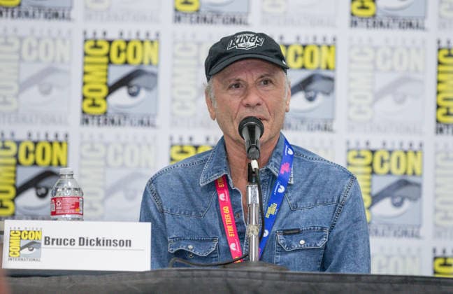 July 24, 2026: Bruce Dickinson of Iron Maiden discusses his The Mandrake Project and the Z2 comics graphic novel series at San DIego Comic Con international on July 24 2026.  - ZUMAc190 20260724_zap_c190_002 Copyright: xMarissaxCarterx