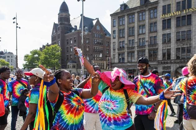 AMSTERDAM - Participants in the 13th edition of the Pride Walk are gathering at Dam Square. With the walk, they are calling attention to equal rights for LGBTQ+ people worldwide. DINGENA MOL ANP netherlands out - belgium out  Copyright: xx x564249724x originalFilename: 564249724.jpg