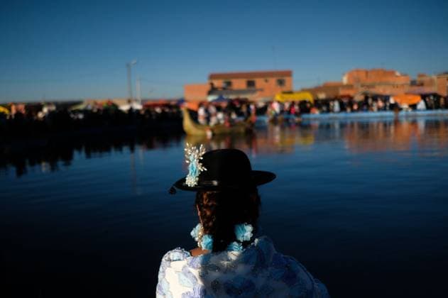 July 24, 2026, Guaqui, La Paz, Bolivia: GUAQUI, BOLIVIA Ã¢â‚¬ JULY 24, 2026: Devotees take part in the traditional Balseada Festival honoring Saint James the Apostle (Santiago ApoÂ³stol) on Lake Titicaca in Guaqui, Bolivia. The annual celebration features a ceremonial procession of decorated boats attended by residents, pilgrims and local authorities. Guaqui, La Paz Bolivia - ZUMAq101 20260724_zna_q101_238 Copyright: xCarlosxSoÂ¡NchezxNavasx