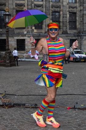 AMSTERDAM - Participants in the 13th edition of the Pride Walk are gathering at Dam Square. With the walk, they are calling attention to equal rights for LGBTQ+ people worldwide. DINGENA MOL ANP netherlands out - belgium out  Copyright: xx x564249887x originalFilename: 564249887.jpg