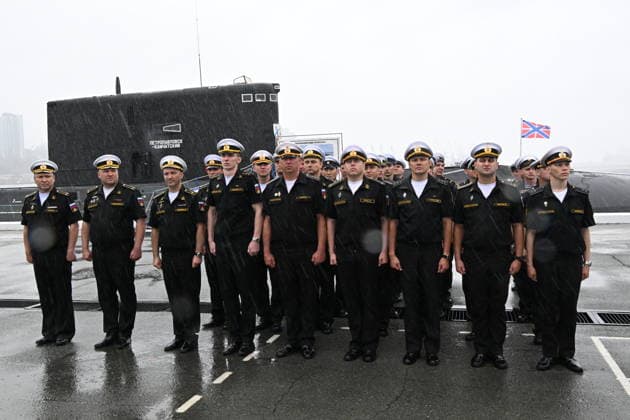 Russia Indonesia Naval Exercise 9211438 25.07.2026 Russian sailors line up during the opening ceremony of the second Russian-Indonesian Orruda 2026 drills for the Indonesian frigate Gusti Ngurah Rai, which arrived to participate in the bilateral exercise with the Russian Navy at the Pacific Fleet s naval base in Vladivostok, Russia. Vitaliy Ankov Sputnik Vladivostok Primorye Territory Russia  Copyright: xVitaliyxAnkovx