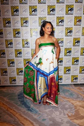 SAN DIEGO, CA - July 24rd: Cynthia Addai-Robinson at the Lord of the Rings: The Rings of Power press room during San Diego Comic Con on July 24th. Copyright: xTonyxFortex