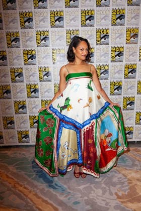 SAN DIEGO, CA - July 24rd: Cynthia Addai-Robinson at the Lord of the Rings: The Rings of Power press room during San Diego Comic Con on July 24th. Copyright: xTonyxFortex