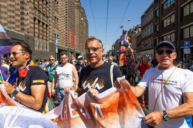 AMSTERDAM - Participants in the 13th edition of the Pride Walk are walking through the center of Amsterdam. With the walk, they are calling attention to equal rights for LGBTQ+ people worldwide. DINGENA MOL ANP netherlands out - belgium out  Copyright: xx x564254400x originalFilename: 564254400.jpg