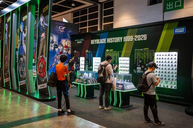 HONGKONG-DAILY COMIC-CON The Beyblade X booth at the Hong Kong Ani-Com & Games Hong Kong 2026 in Hong Kong, July 25, 2026. NEXPHER Vernon Yuen HONG KONG