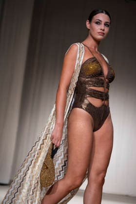 AQUADICOCCO - MOMAD Fashion Week de Madrid, Spain - 25 Jul 2026 A model walks the runway wearing a design by AQUADICOCCO during Momad Fashion Week de Madrid in IFEMA. Madrid Spain Copyright: xAtilanoxGarciax xSOPAxImagesx photo03394