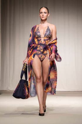 July 25, 2026, Madrid, Spain: A model walks the runway wearing a design by AQUADICOCCO during Momad Fashion Week de Madrid in IFEMA. Madrid Spain  - ZUMAs197 20260725_aaa_s197_010 Copyright: xAtilanoxGarciax