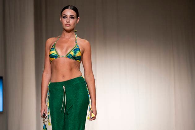 July 25, 2026, Madrid, Spain: A model walks the runway wearing a design by AQUADICOCCO during Momad Fashion Week de Madrid in IFEMA. Madrid Spain  - ZUMAs197 20260725_aaa_s197_018 Copyright: xAtilanoxGarciax