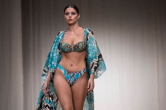 July 25, 2026, Madrid, Spain: A model walks the runway wearing a design by AQUADICOCCO during Momad Fashion Week de Madrid in IFEMA. Madrid Spain  - ZUMAs197 20260725_aaa_s197_027 Copyright: xAtilanoxGarciax