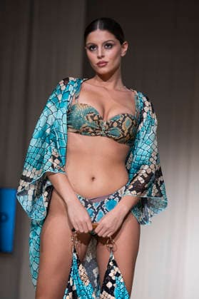 July 25, 2026, Madrid, Spain: A model walks the runway wearing a design by AQUADICOCCO during Momad Fashion Week de Madrid in IFEMA. Madrid Spain  - ZUMAs197 20260725_aaa_s197_029 Copyright: xAtilanoxGarciax