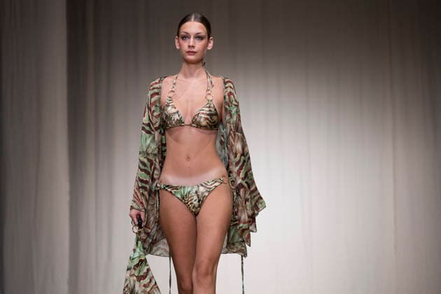 AQUADICOCCO - MOMAD Fashion Week de Madrid, Spain - 25 Jul 2026 A model walks the runway wearing a design by AQUADICOCCO during Momad Fashion Week de Madrid in IFEMA. Madrid Spain Copyright: xAtilanoxGarciax xSOPAxImagesx photo03356