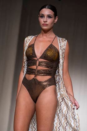 AQUADICOCCO - MOMAD Fashion Week de Madrid, Spain - 25 Jul 2026 A model walks the runway wearing a design by AQUADICOCCO during Momad Fashion Week de Madrid in IFEMA. Madrid Spain Copyright: xAtilanoxGarciax xSOPAxImagesx photo03392